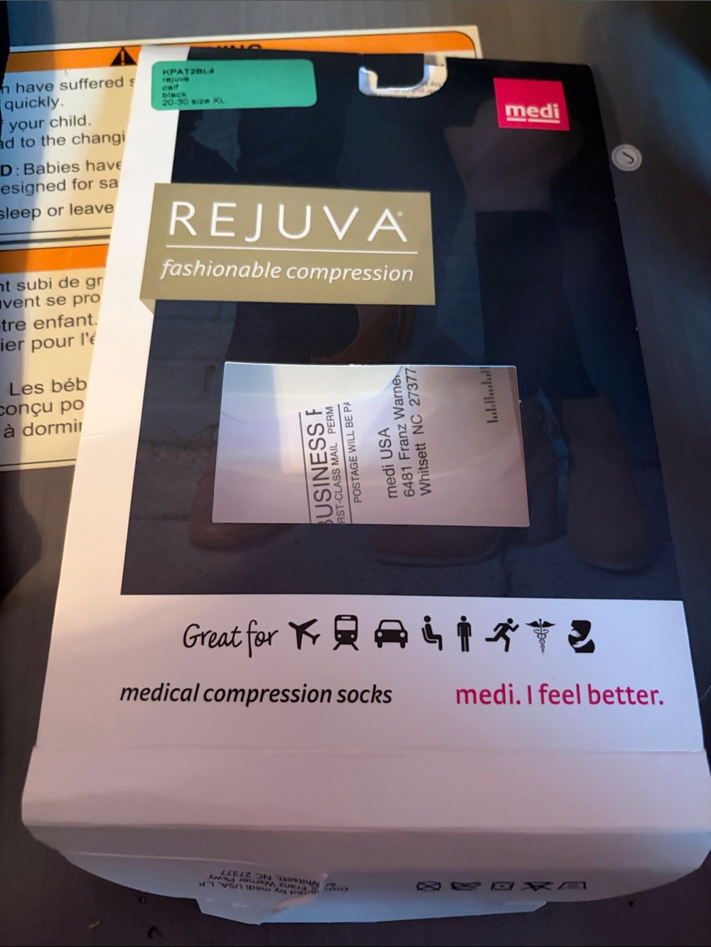 Rejuva Black Fashionable Compression Socks for Women